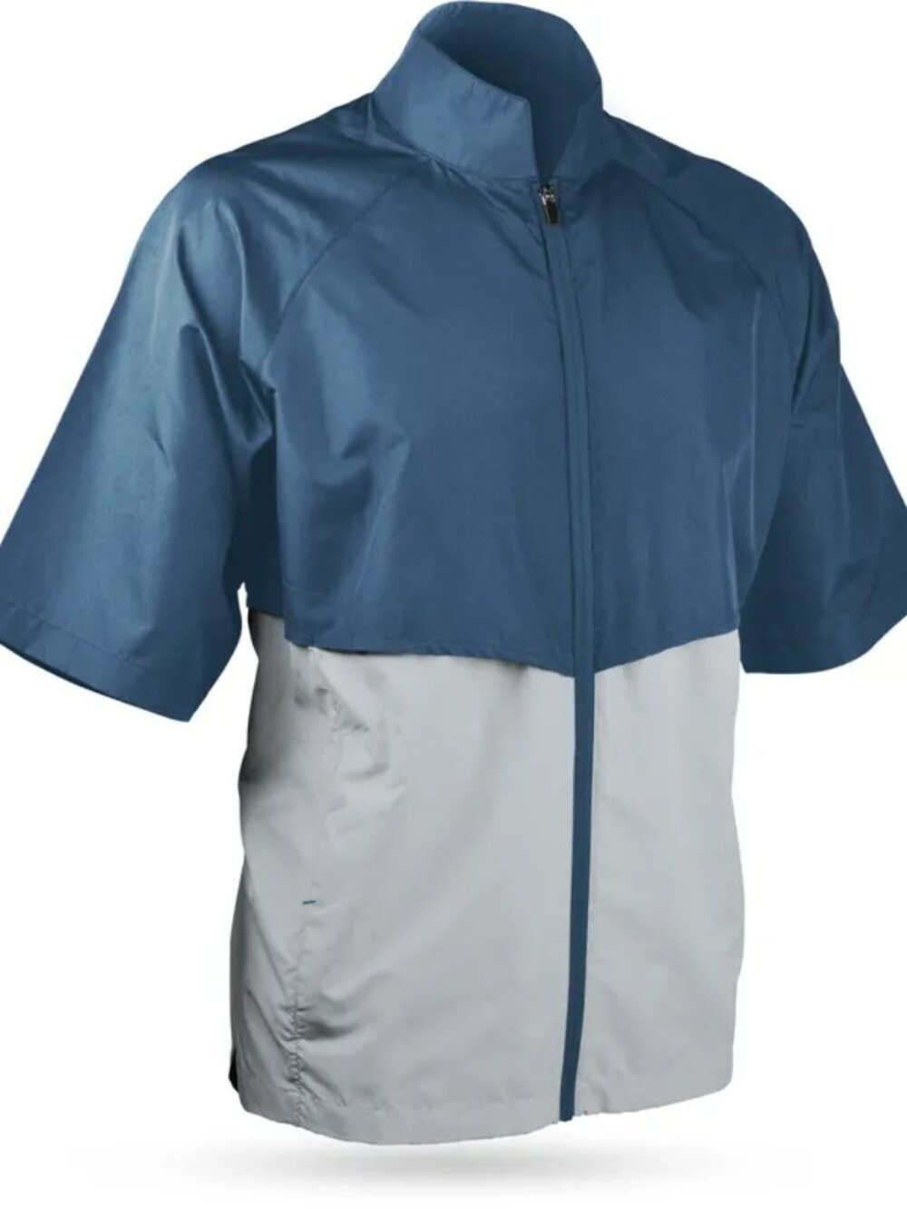 Sun Mountain Headwind Jacket Mens Large Blue Gray Short Sleeve Windbreaker